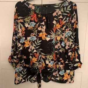 Sara Michelle Women’s 2x 3/4 Sleeve Floral Blouse